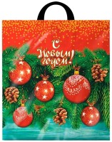 Пакет с петлевой ручкой (в асс., разный новогодний дизайн)