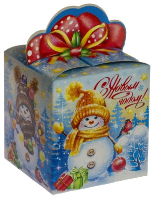 Новогодний подарок Кубик "Снеговички"