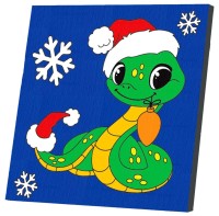 Картина по номерам на холсте с подрамником "Змейка с игрушкой"